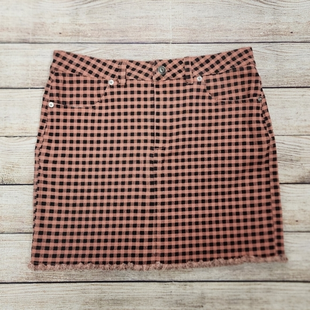 Forever 21 Pink Black‎ Denim Jean Mini Skirt